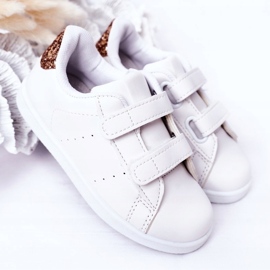 Baskets blanches et dorées pour enfants 1