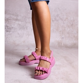 Sandales roses Dashi à semelle épaisse 1 Sandales roses Dashi à semelle épaisse 1