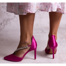 Escarpins aiguilles Sayida avec bride à sequins décoratifs rose 1