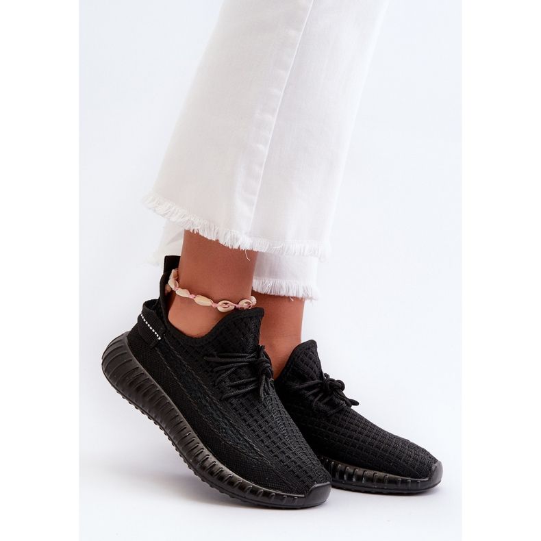Chaussures de sport à enfiler en tissu Nelmarie pour femmes noires le noir 1