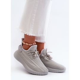 Chaussures de sport à enfiler en tissu pour femmes gris Nelmarie 1