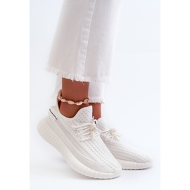 Chaussures de sport à enfiler en tissu pour femmes, blanches Nelmarie 1