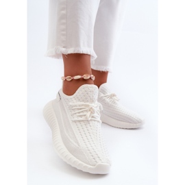 Chaussures de sport à enfiler en tissu pour femmes, blanches Nelmarie 2