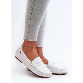 Mocassins en cuir écologique pour femmes, blanc Rerteria 1