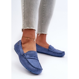 Mocassins en suède écologique pour femmes, bleu Rerteria 2