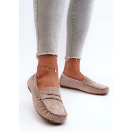 Mocassins en suède écologique pour femmes, beige clair Rerteria 2