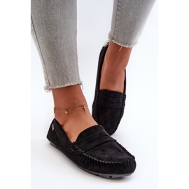 Mocassins Pour Femmes En Eco Daim Noir Rerceria le noir 4