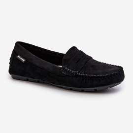 Mocassins Pour Femmes En Eco Daim Noir Rerceria le noir 3