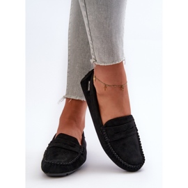 Mocassins Pour Femmes En Eco Daim Noir Rerceria le noir 5