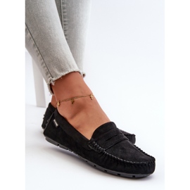 Mocassins Pour Femmes En Eco Daim Noir Rerceria le noir 6