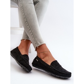 Mocassins Pour Femmes En Eco Daim Noir Rerceria le noir 7