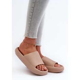 Tongs pour femmes en mousse beige clair à semelle épaisse, Querceria 2