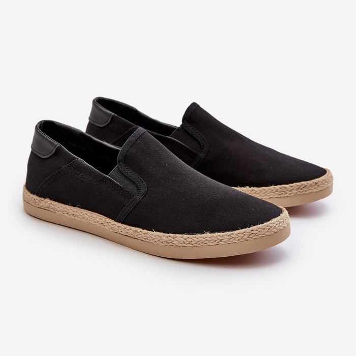 Baskets Espadrilles Pour Hommes Avec Tresse, Noir Fenen le noir 1
