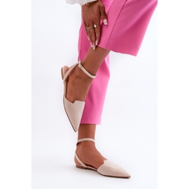 Ballerines à Lacets En Daim Eco à Bouts Pointus Beige Clair Ellesara 3