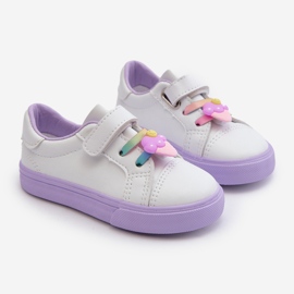 Baskets enfant Baskets à épingle, blanc et violet Pennyn 1