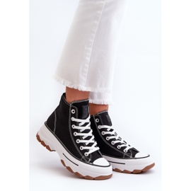 Baskets Hautes Plateformes Femme Noir Valvia 1