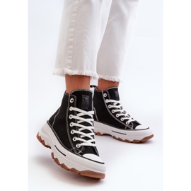 Baskets Hautes Plateformes Femme Noir Valvia 2