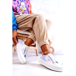 Baskets féminines basses sur la plate-forme rose bleu multicolore 3