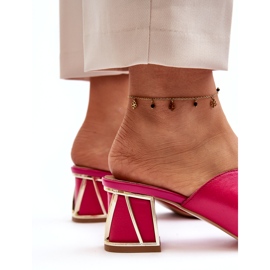 Talons de femmes élégantes en cuir Laura Messi 2771 Fuchsia rose 4