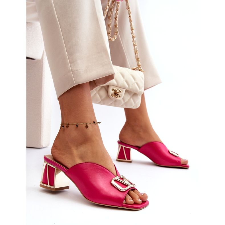 Talons de femmes élégantes en cuir Laura Messi 2771 Fuchsia rose 1