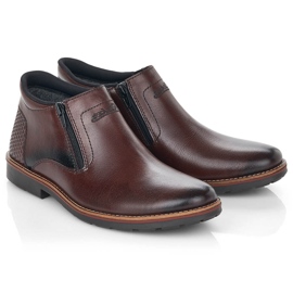Bottes pour hommes en cuir marron Rieker 15398 brun 1