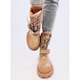 Boots Jens Kaki vernies militaires beige 1 Boots Jens Kaki vernies militaires beige 1