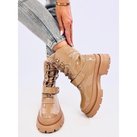 Boots Jens Kaki vernies militaires beige 2 Boots Jens Kaki vernies militaires beige 2