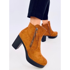 Bottines à talons hauts Americana Camel brun 2