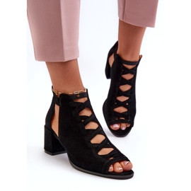 Sandales à Talons Hauts Femme en Daim Maciejka 06456-01 Noir 4