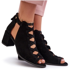 Sandales à Talons Hauts Femme en Daim Maciejka 06456-01 Noir 8