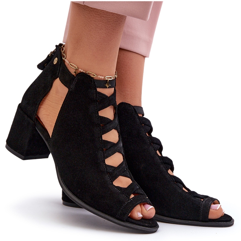 Sandales à Talons Hauts Femme en Daim Maciejka 06456-01 Noir 8