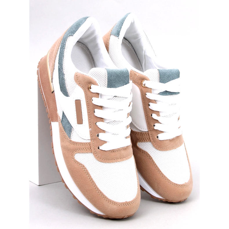 Baskets de sport pour femmes, blanches et beiges 5