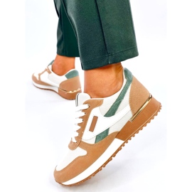 Baskets de sport pour femmes, blanches et beiges 3