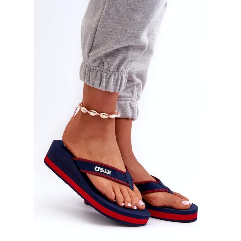 Tongs compensées pour femmes Big Star NN274A725 Bleu marine 1 Tongs compensées pour femmes Big Star NN274A725 Bleu marine 1
