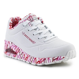 Chaussures Skechers Uno-Loving Love 155506-WRPK blanche 1