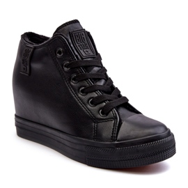 Baskets compensées en cuir pour femme Big Star MM274001 Noir le noir 1
