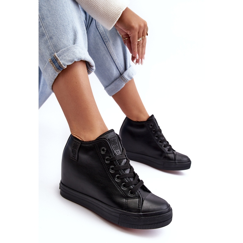 Baskets compensées en cuir pour femme Big Star MM274001 Noir le noir 6
