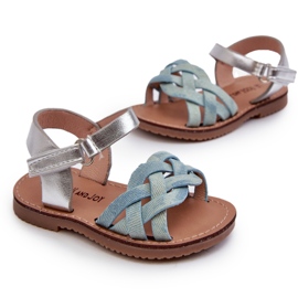 Sandales enfant bleues à fermeture velcro et brides entrelacées 7 Sandales enfant bleues à fermeture velcro et brides entrelacées 7