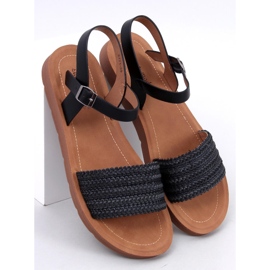 Salinon Sandales noires style bohème 1