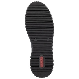 Chaussures compensées femme en cuir verni noir Rieker N2501-00 le noir 1