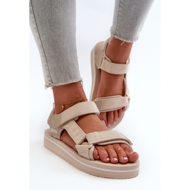 Sandales à plateforme pour femmes Big Star NN274A535 Beige 1