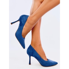 Escarpins femme en daim Giorgia Blue bleu 3