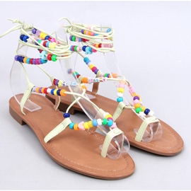 Sandales romaines avec perles Vert Maios 1