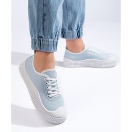 Baskets femme bleues 1