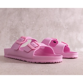 Chaussons en caoutchouc rose avec boucles Eugène 1