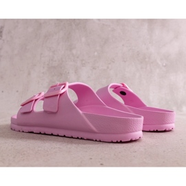 Chaussons en caoutchouc rose avec boucles Eugène 2