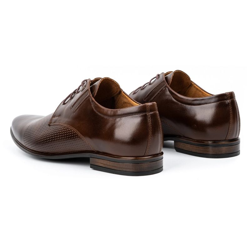 Chaussures habillées en cuir pour hommes 482 marron foncé brun 5