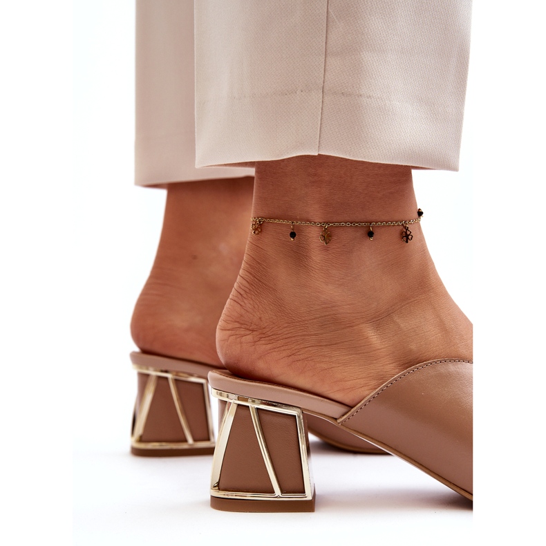 Tongs élégantes à talons hauts pour femmes Laura Messi 2771 Beige 1