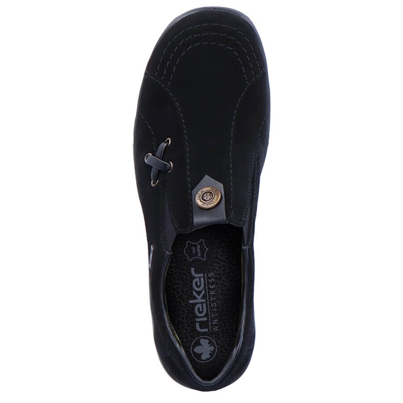 Chaussures en cuir, slip-on noir Rieker L7171-00 le noir 1