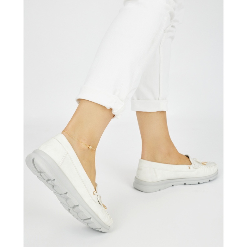 Seastar Mocassins blancs confortables en cuir écologique blanche 1